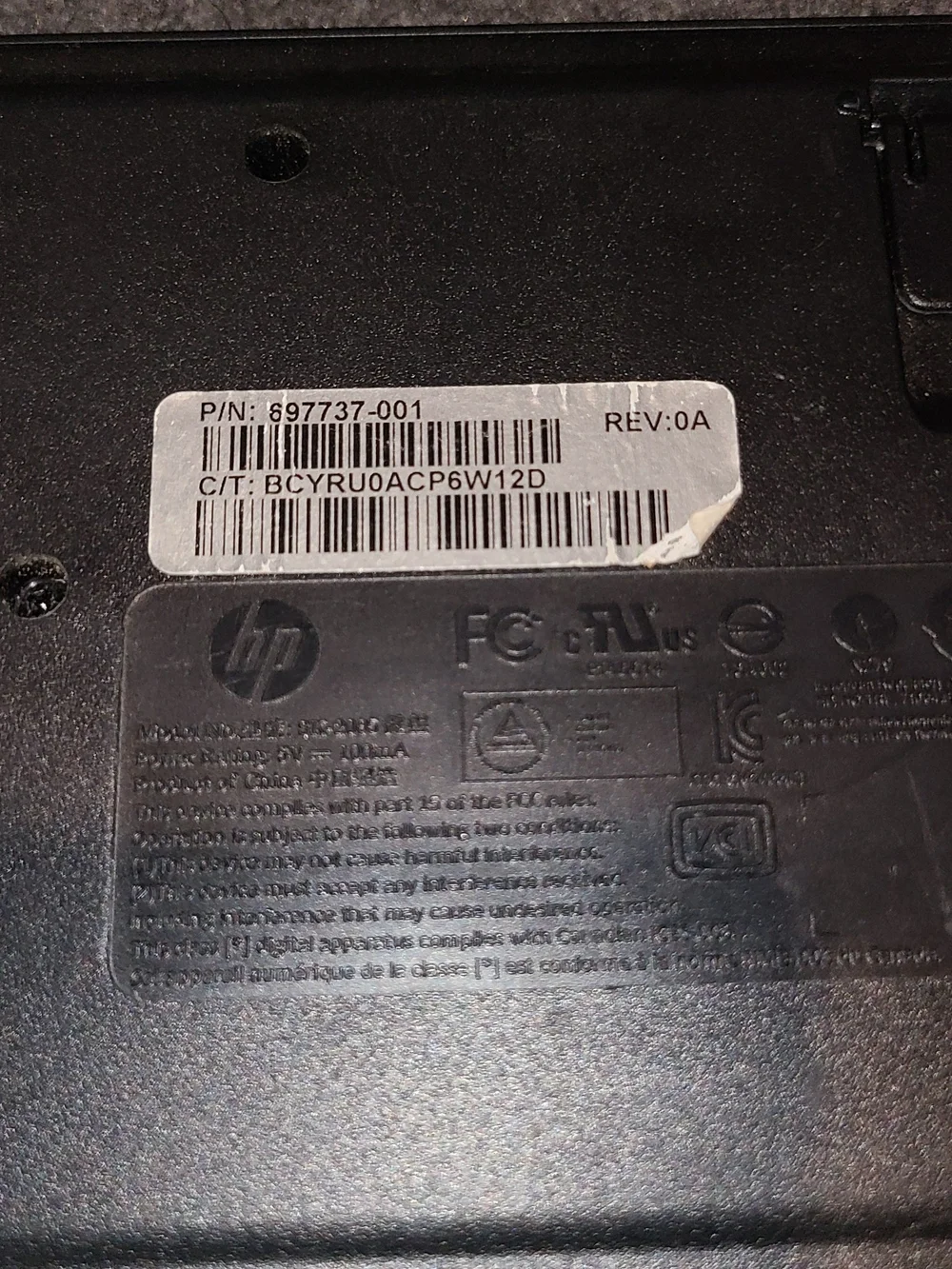 Genuine HP USB Wired PC Computer Keyboard W/ Risers Model SK-2085 Black Tested